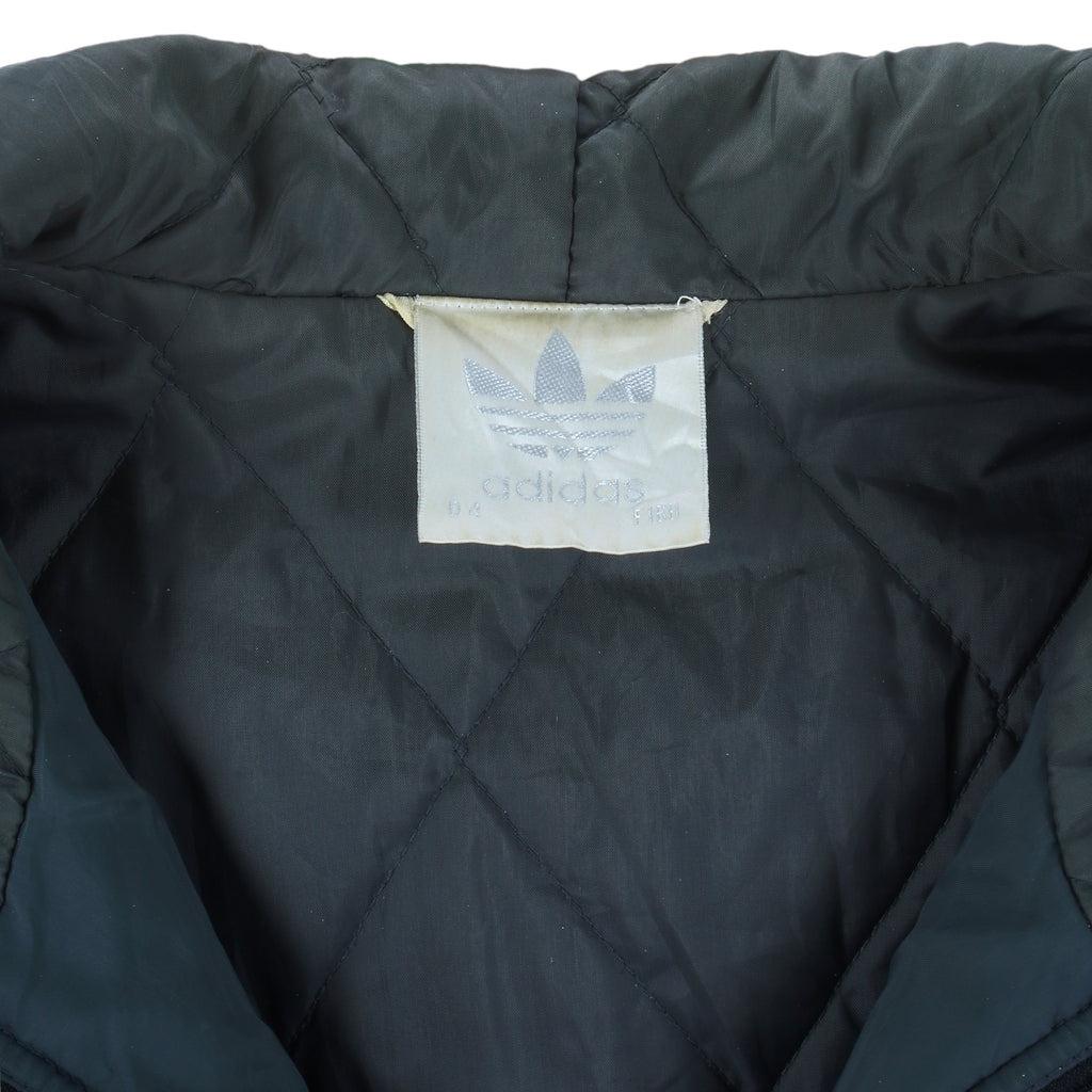 Adidas - Black Athletic Hooded Jacket 1990s Small Vintage Retro