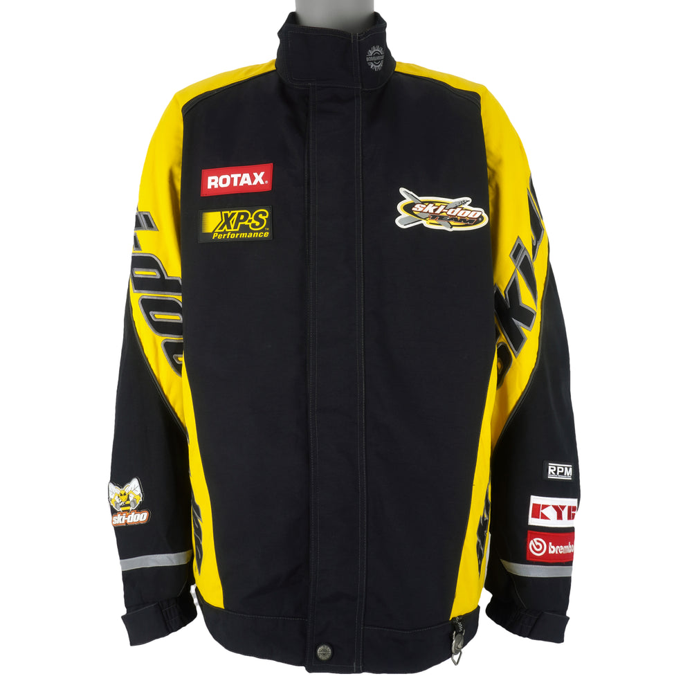 Ski-Doo - Black With Yellow Racing Jacket 1990s XX-Large Vintage Retro