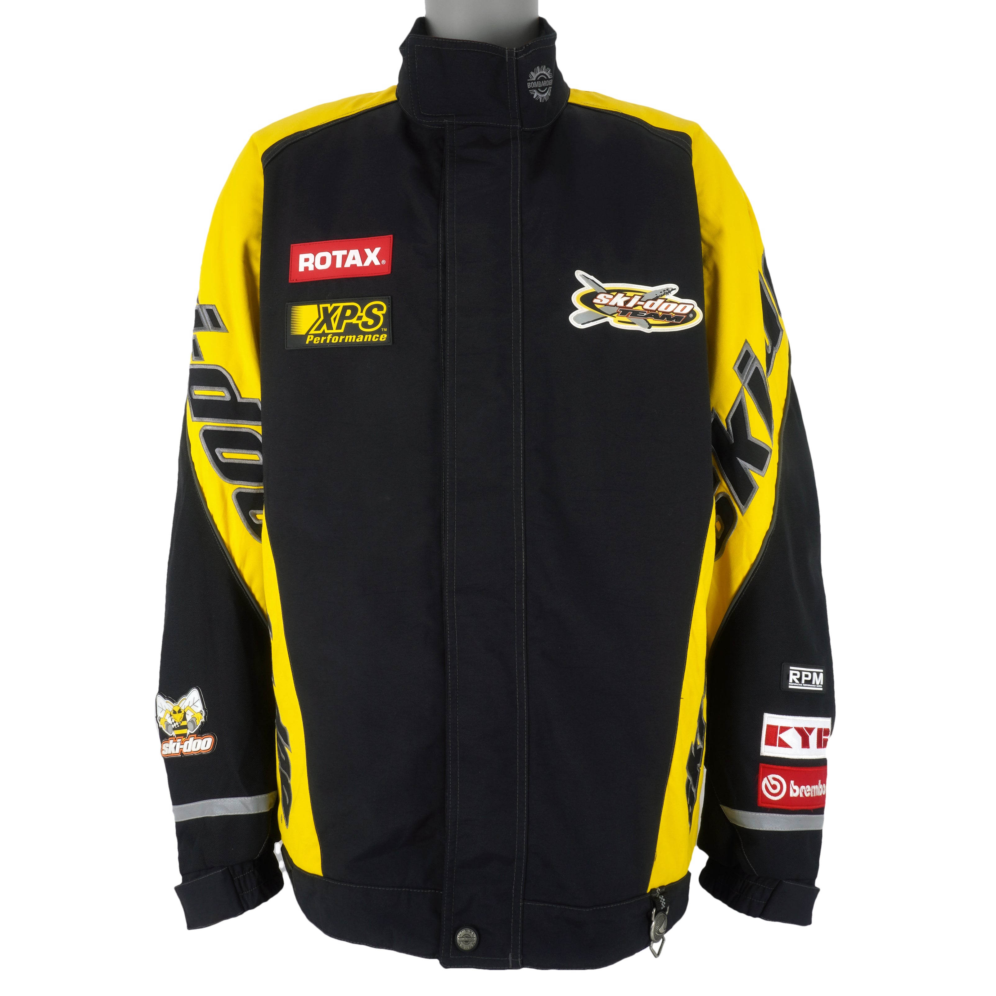 Ski-Doo - Black With Yellow Racing Jacket 1990s XX-Large Vintage Retro