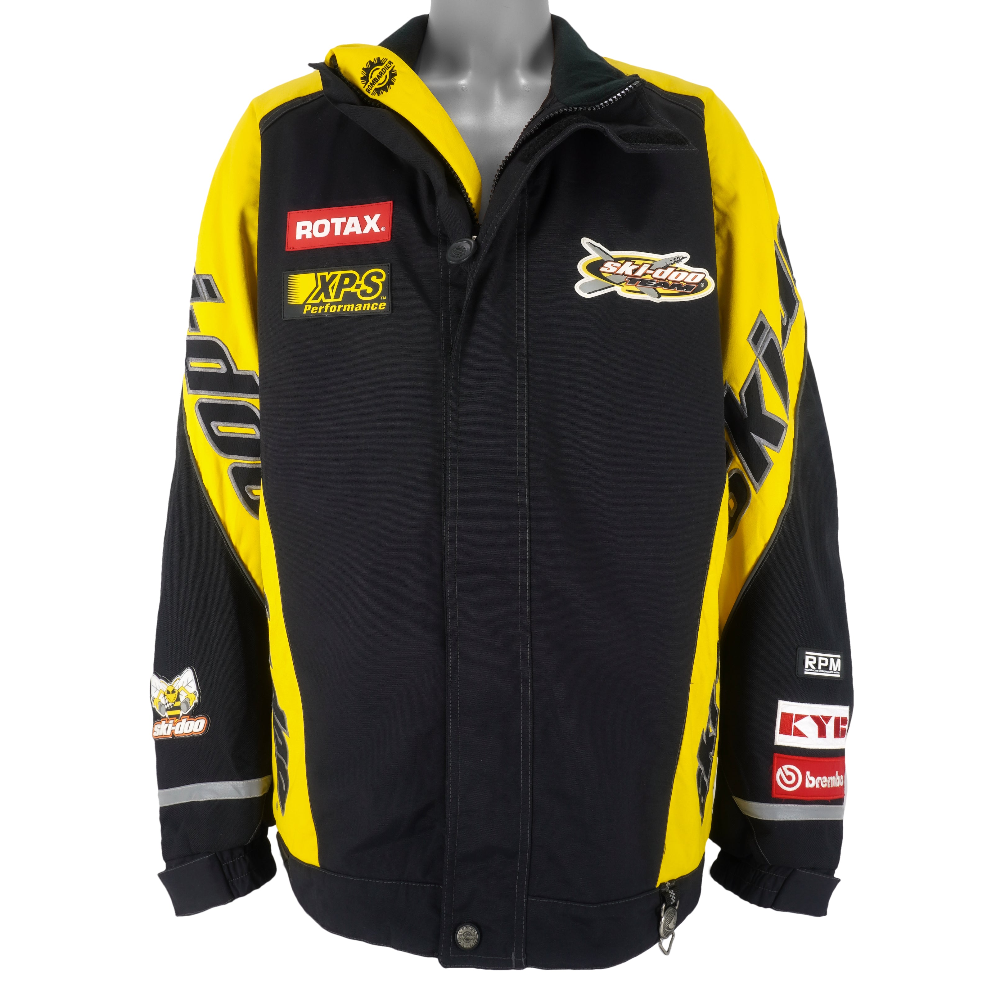 Ski-Doo - Black With Yellow Racing Jacket 1990s XX-Large Vintage Retro