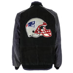 NFL - New England Patriots Zip-Up Leather Jacket 1990s Large