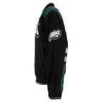 NFL - Philadelphia Eagles Zip & Button-Up Leather Jacket 1990s Large Vintage Retro Football