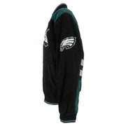 NFL - Philadelphia Eagles Zip & Button-Up Leather Jacket 1990s Large Vintage Retro Football