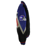 NFL - New York Giants Zip & Button-Up Leather Jacket 1990s Large Vintage Retro Football