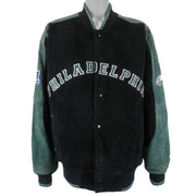 NFL - Philadelphia Eagles Button-Up Leather Jacket 1990s X-Large Vintage Retro Football