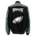NFL - Philadelphia Eagles Button-Up Leather Jacket 1990s X-Large Vintage Retro Football