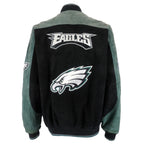 NFL - Philadelphia Eagles Button-Up Leather Jacket 1990s X-Large Vintage Retro Football