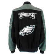 NFL - Philadelphia Eagles Button-Up Leather Jacket 1990s X-Large Vintage Retro Football