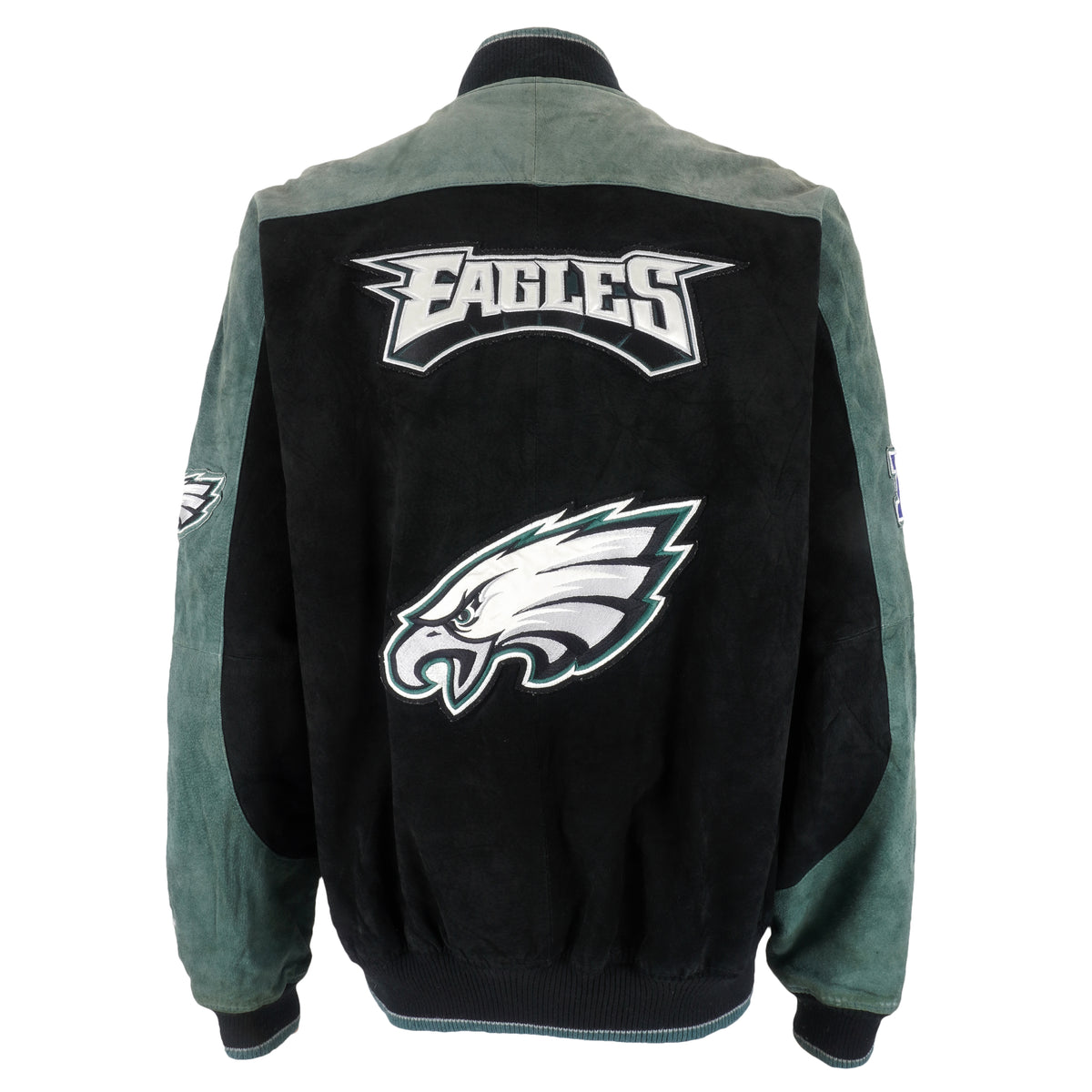 NFL - Philadelphia Eagles Button-Up Leather Jacket 1990s X-Large Vintage Retro Football