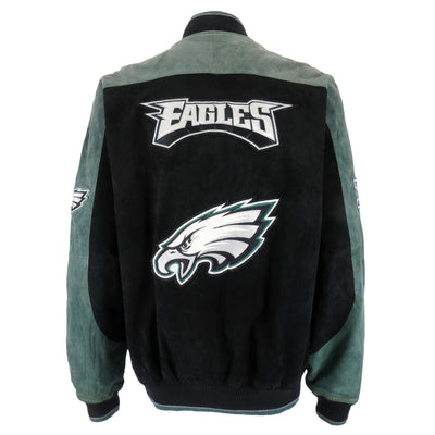 NFL - Philadelphia Eagles Button-Up Suede Jacket 1990s XX-Large