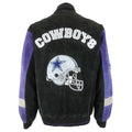 NFL - Dellas Cowboys Zip-Up Leather Jacket 1990s Medium Vintage Retro Football