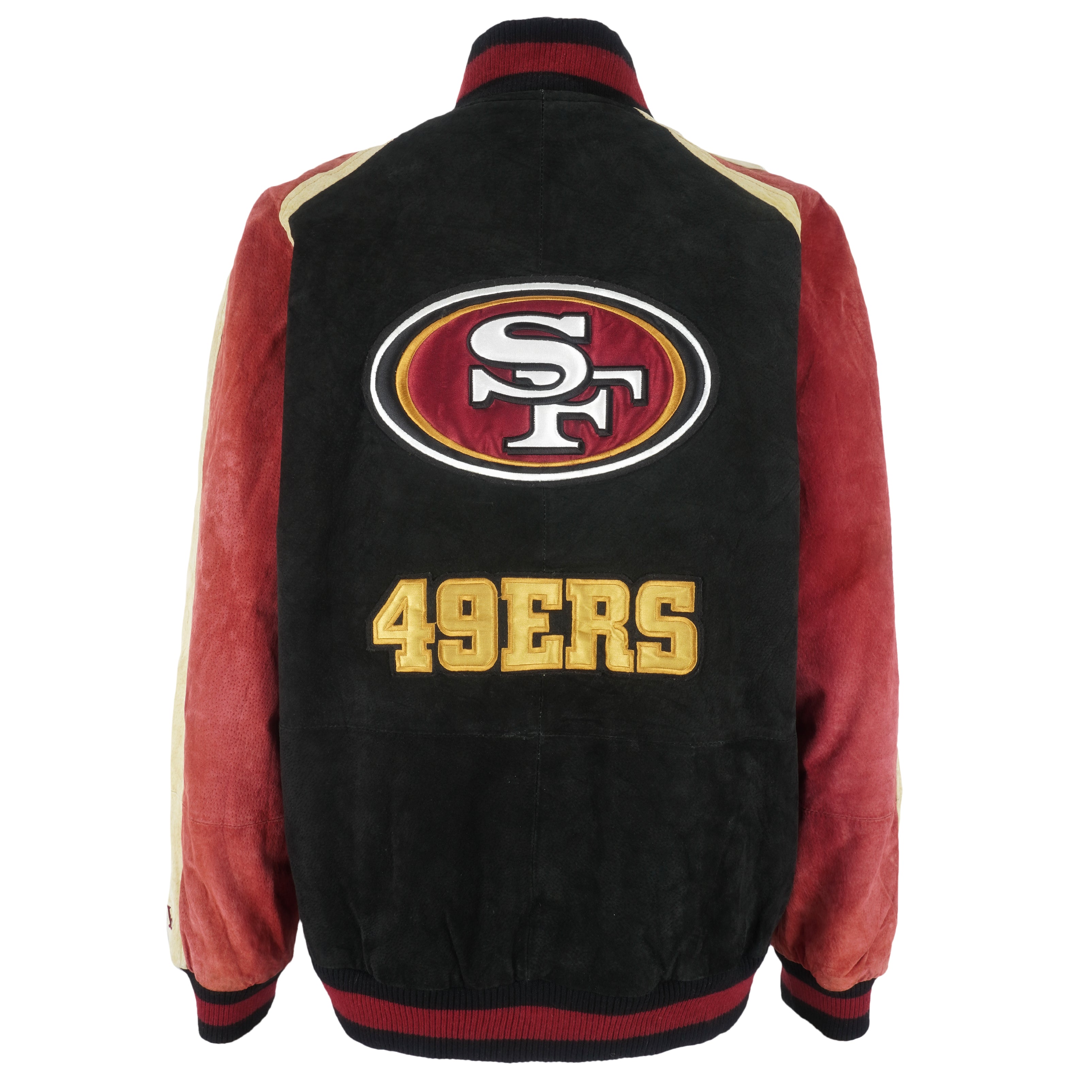 NFL - San Francisco 49ers Zip-Up Leather Jacket 1990s X-Large Vintage Retro Football
