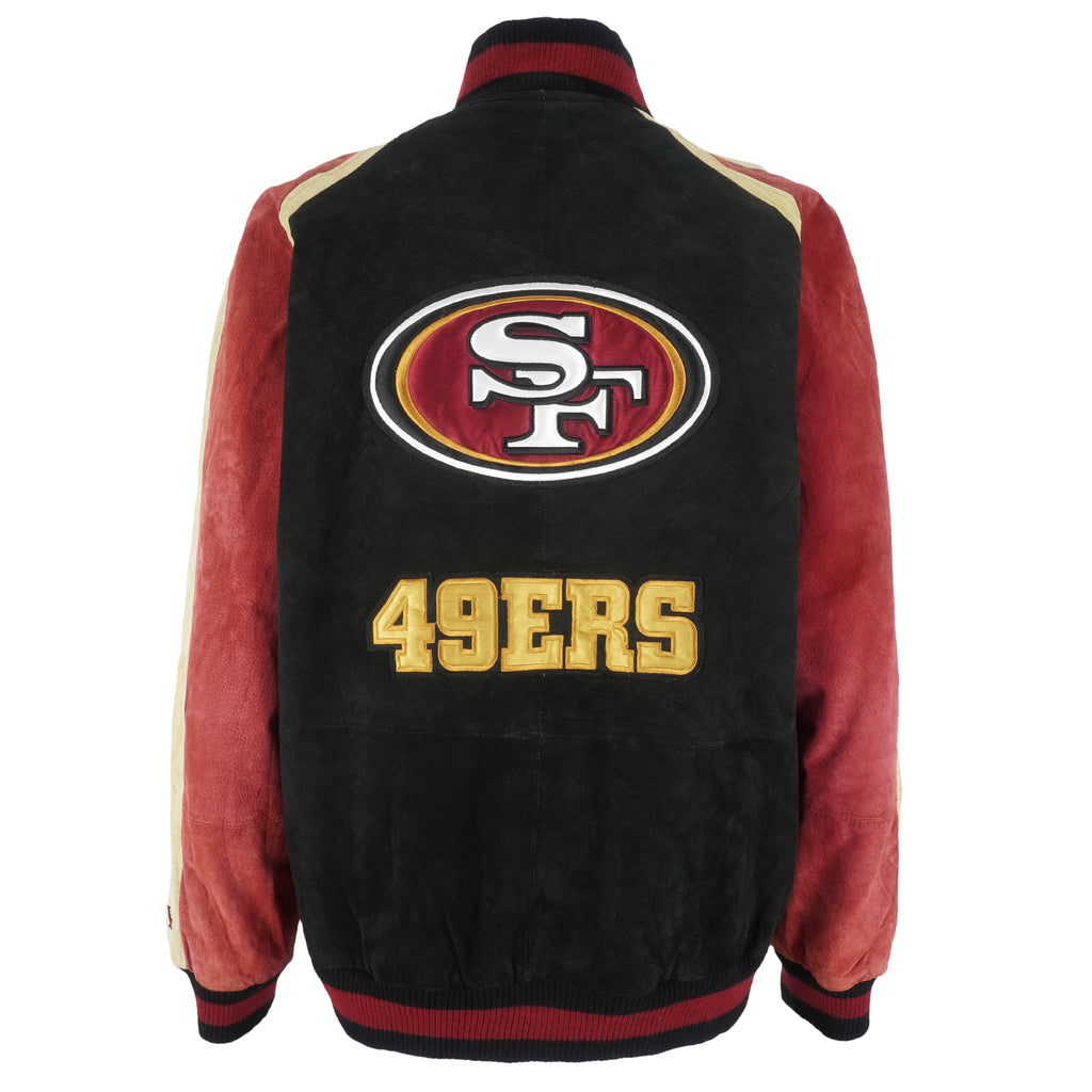 NFL - San Francisco 49ers Zip-Up Leather Jacket 1990s X-Large Vintage Retro Football