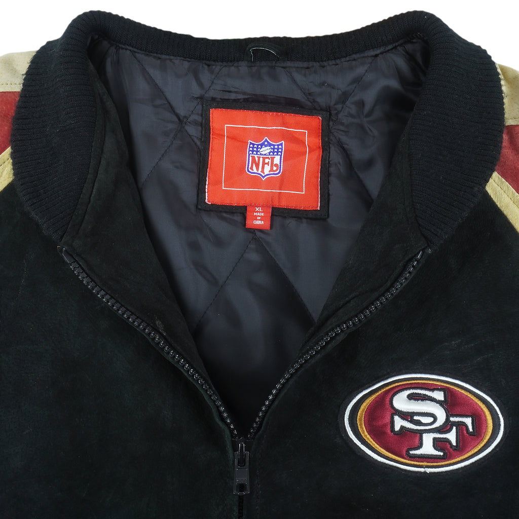 NFL - San Francisco 49ers Zip-Up Leather Jacket 1990s X-Large Vintage Retro Football
