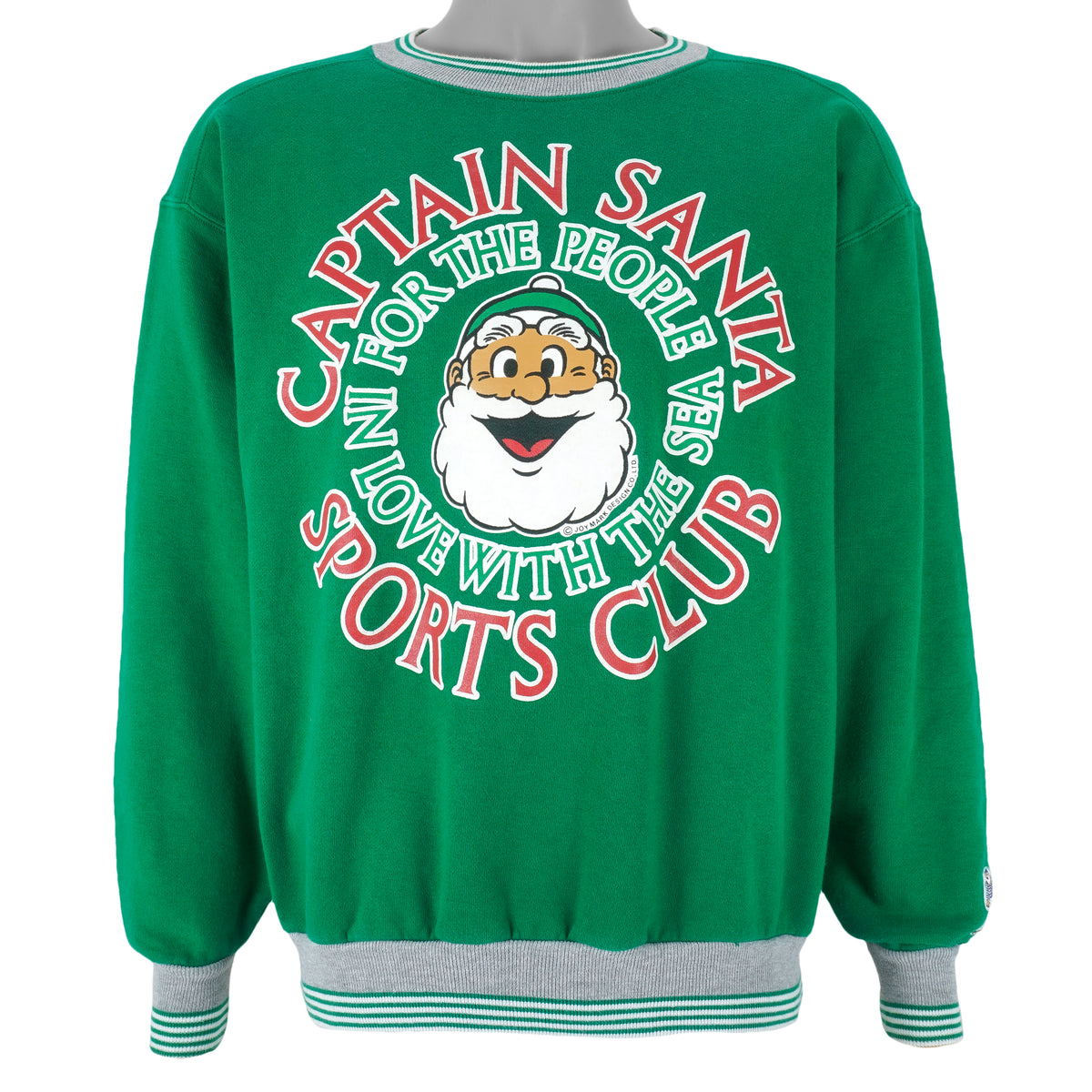 Vintage - Green Captain Santa Sweatshirt 1990s Medium Vintage Retro
