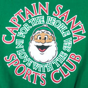Vintage - Green Captain Santa Sweatshirt 1990s Medium Vintage Retro