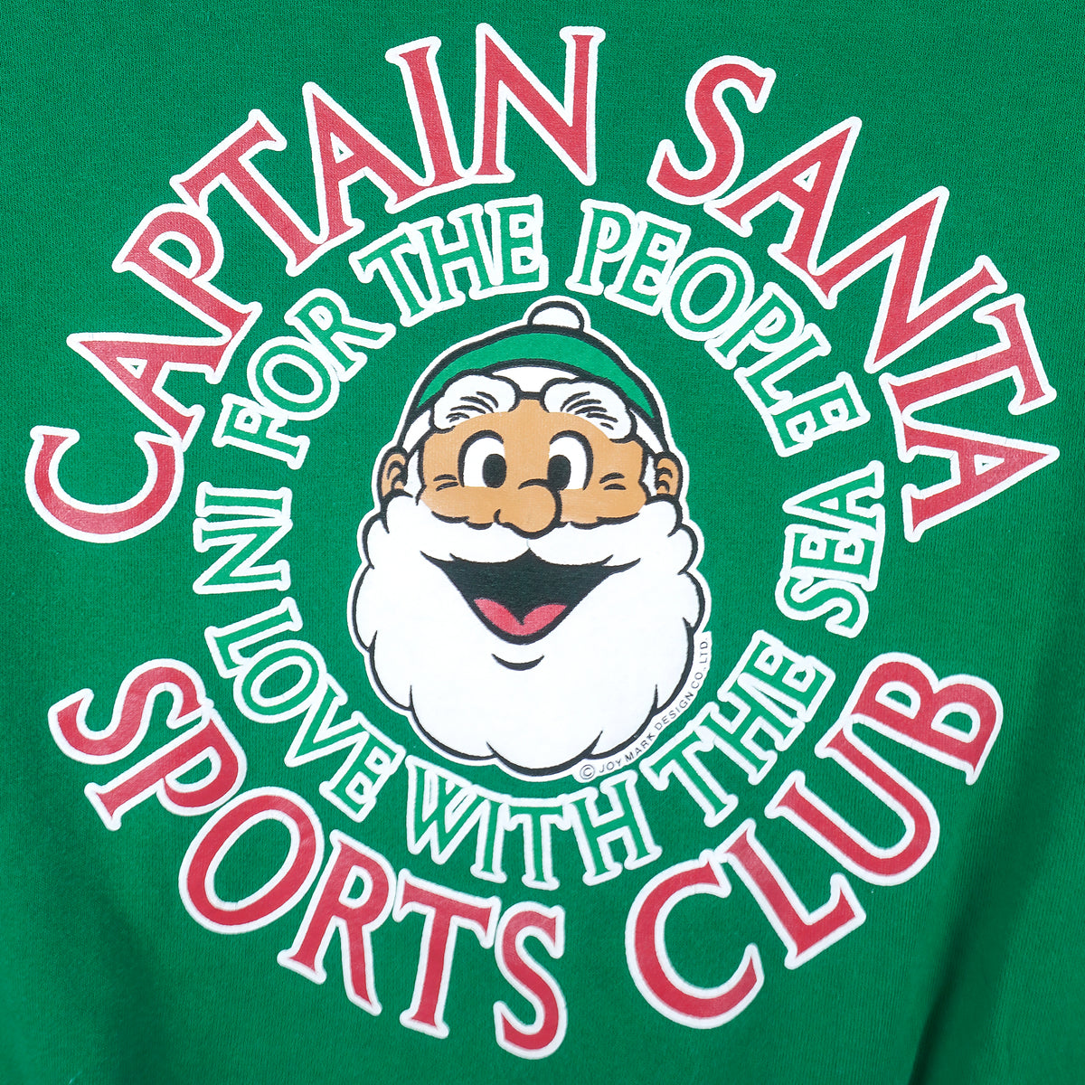 Vintage - Green Captain Santa Sweatshirt 1990s Medium Vintage Retro
