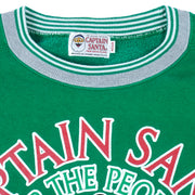 Vintage - Green Captain Santa Sweatshirt 1990s Medium Vintage Retro