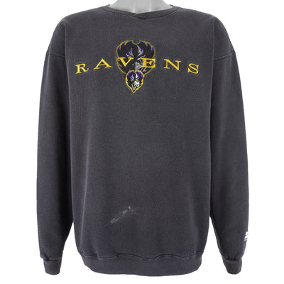 Starter - Baltimore Ravens Embroidered Crew Neck Sweatshirt 1990s Large