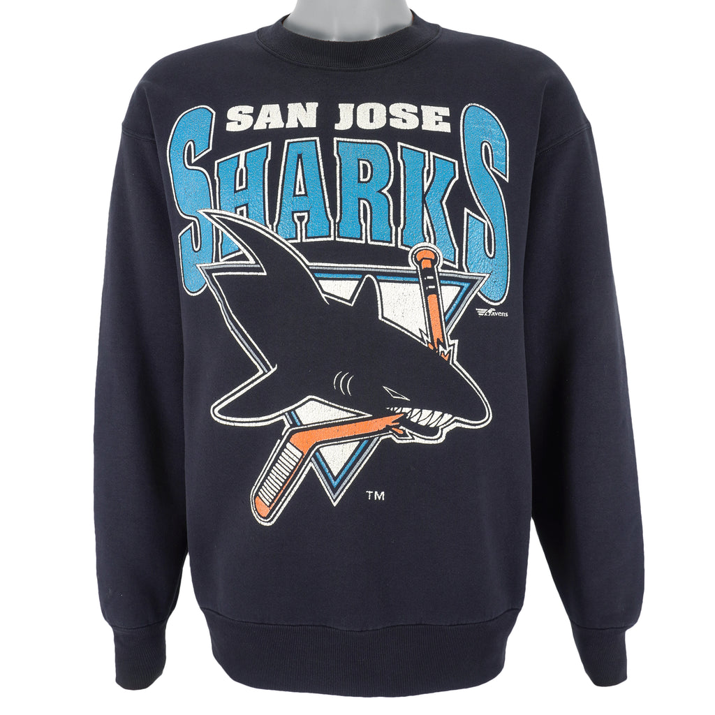 NHL - San Jose Sharks Crew Neck Sweatshirt 1990s Large Vintage Retro Hockey
