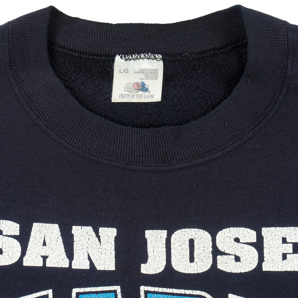 NHL - San Jose Sharks Crew Neck Sweatshirt 1990s Large Vintage Retro Hockey