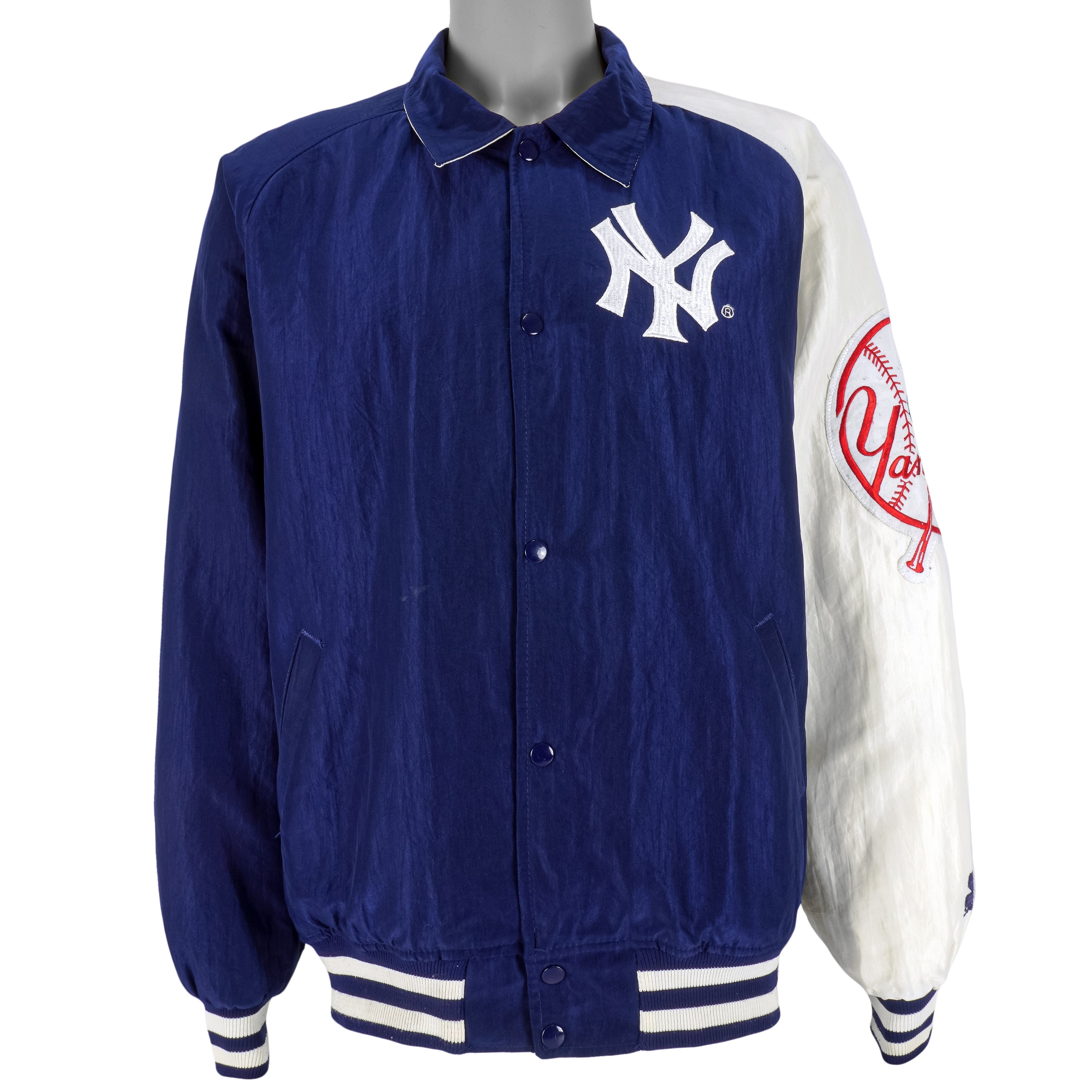 Starter - New York Yankees Big Logo Windbreaker 1990s X-Large Vintage Retro 
