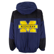 Starter - Michigan Wolverines Hooded Pullover Jacket 1990s X-Large Vintage Retro