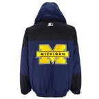Starter - Michigan Wolverines Hooded Pullover Jacket 1990s X-Large Vintage Retro