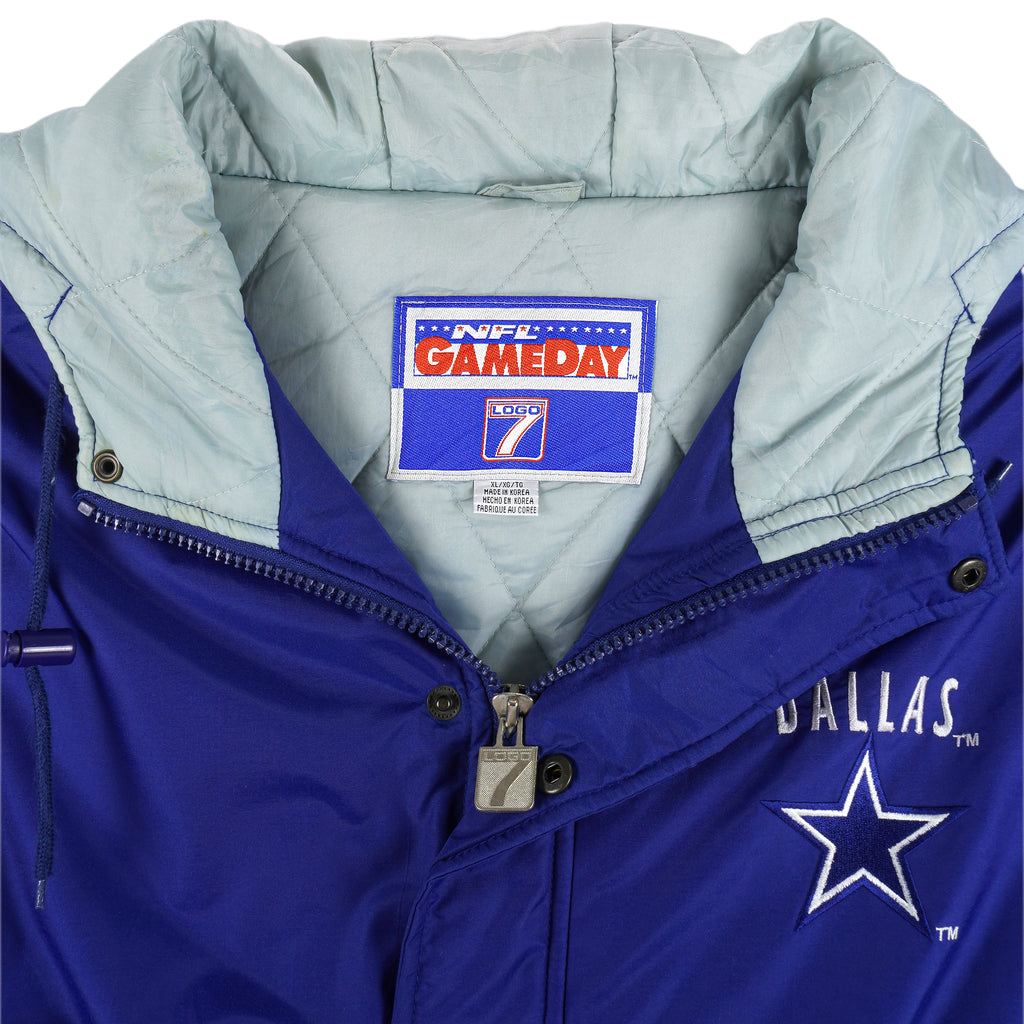NFL (Logo 7) - Dallas Cowboys Big Logo Jacket 1990s X-Large Vintage Retro Football