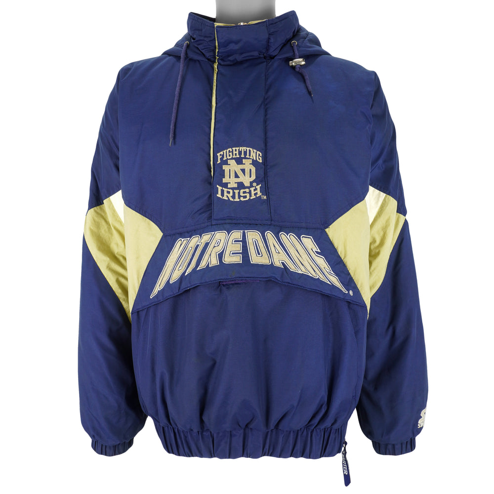 Starter - Notre Dame Fighting Irish Pullover Jacket 1990s Large Vintage Retro Football College