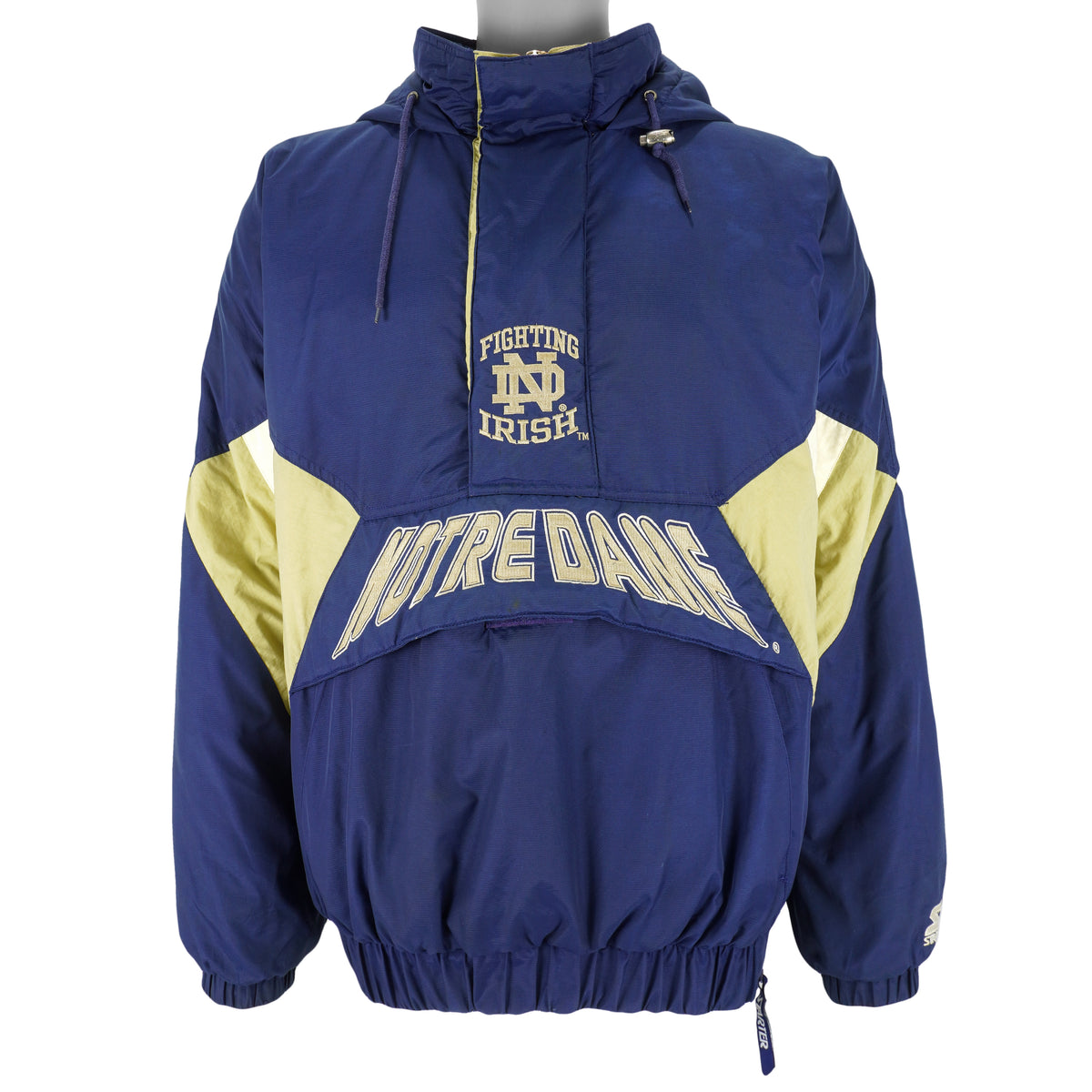Starter - Notre Dame Fighting Irish Pullover Jacket 1990s Large Vintage Retro Football College