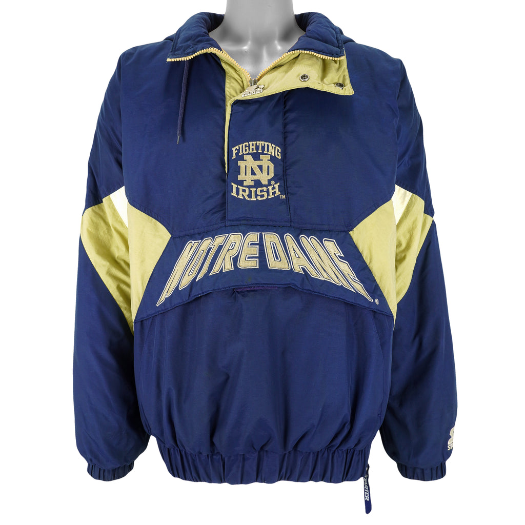 Starter - Notre Dame Fighting Irish Pullover Jacket 1990s Large Vintage Retro Football College