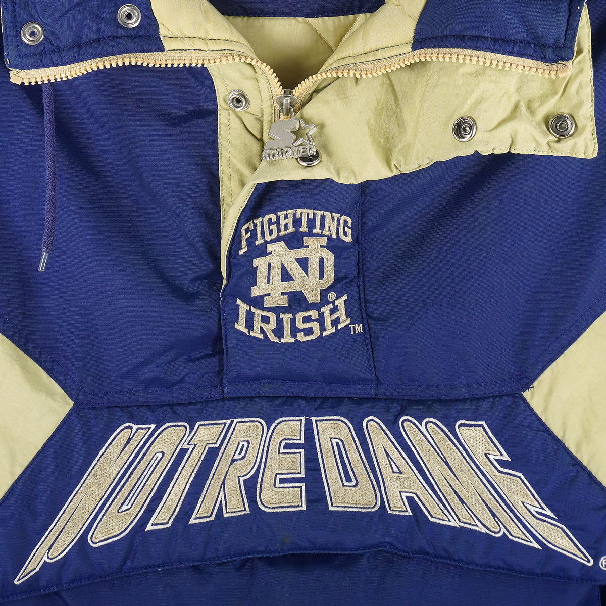 Starter - Notre Dame Fighting Irish Pullover Jacket 1990s Large Vintage Retro Football College