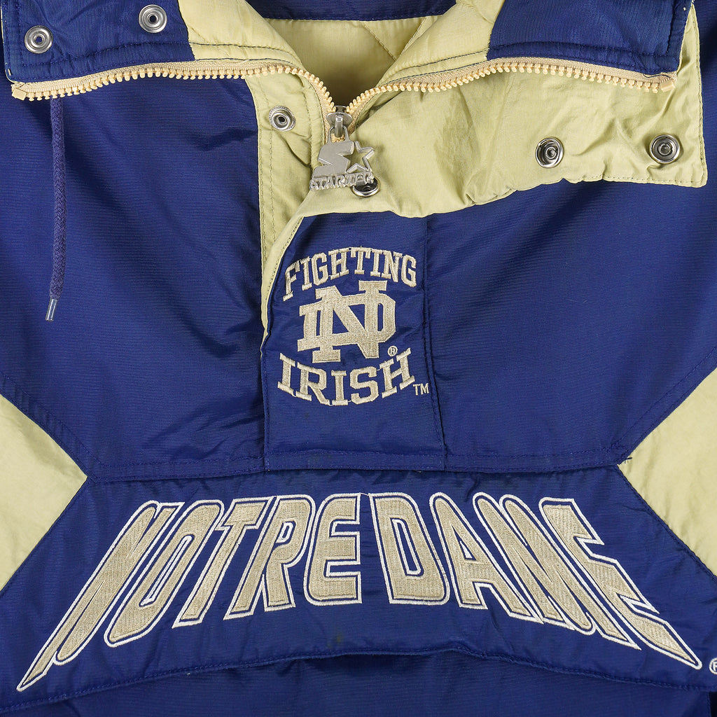 Starter - Notre Dame Fighting Irish Pullover Jacket 1990s Large Vintage Retro Football College
