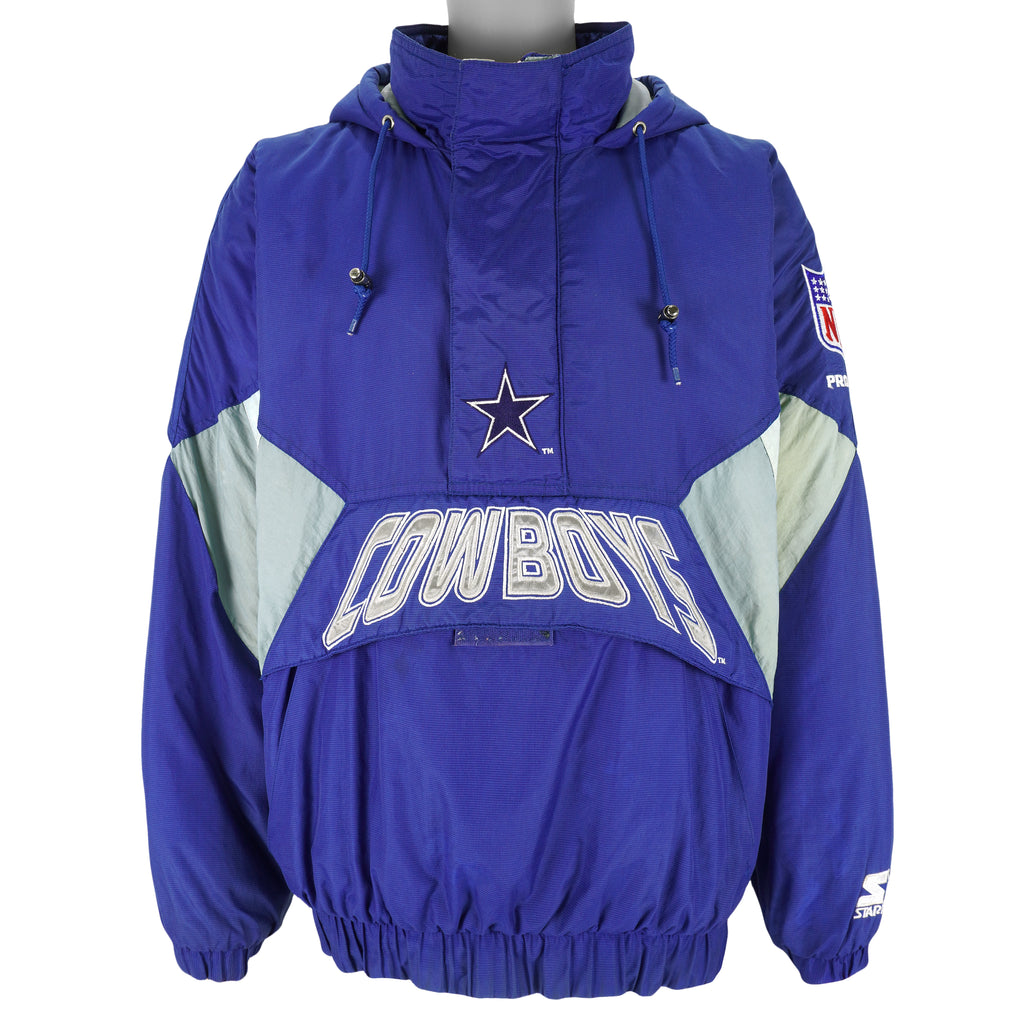Starter - Dallas Cowboys Embroidered Logo Hooded Jacket 1990s Large Vintage Retro Football