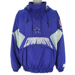 Starter - Dallas Cowboys Embroidered Logo Hooded Jacket 1990s Large Vintage Retro Football