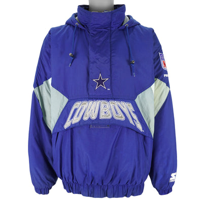 Starter - Dallas Cowboys Embroidered Logo Hooded Jacket 1990s Large