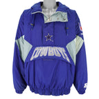 Starter - Dallas Cowboys Embroidered Logo Hooded Jacket 1990s Large Vintage Retro Football