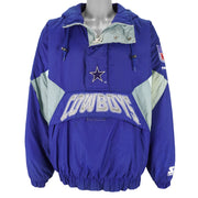Starter - Dallas Cowboys Embroidered Logo Hooded Jacket 1990s Large Vintage Retro Football