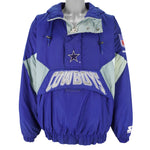 Starter - Dallas Cowboys Embroidered Logo Hooded Jacket 1990s Large Vintage Retro Football