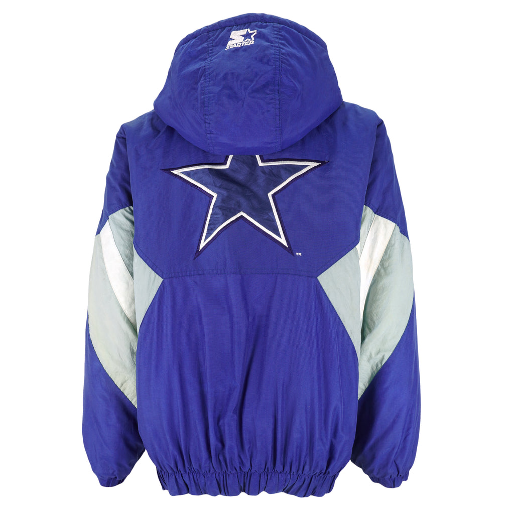 Starter - Dallas Cowboys Embroidered Logo Hooded Jacket 1990s Large Vintage Retro Football