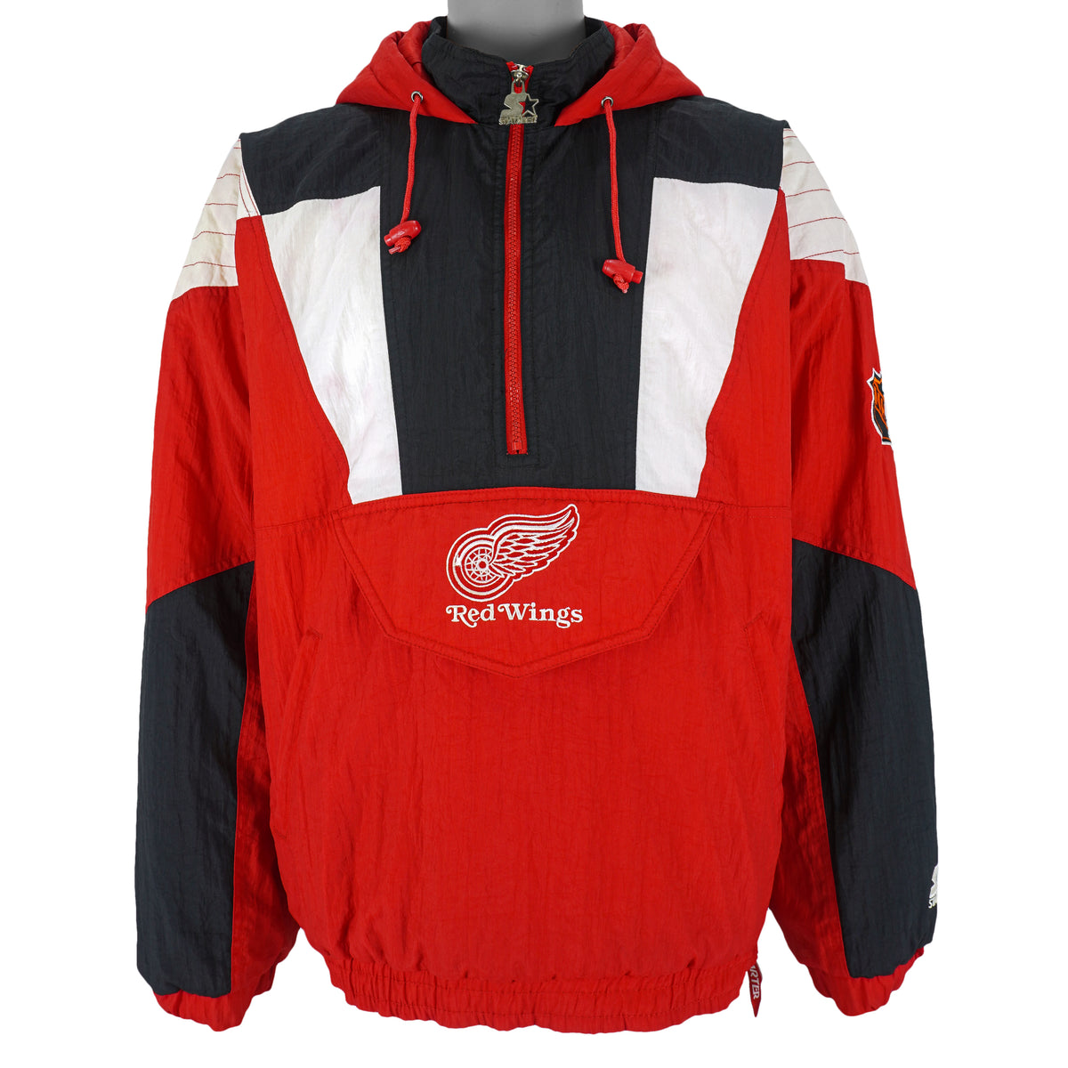 Starter - Detroit Red Wings Pullover Jacket 1990s Large Vintage Retro Hockey