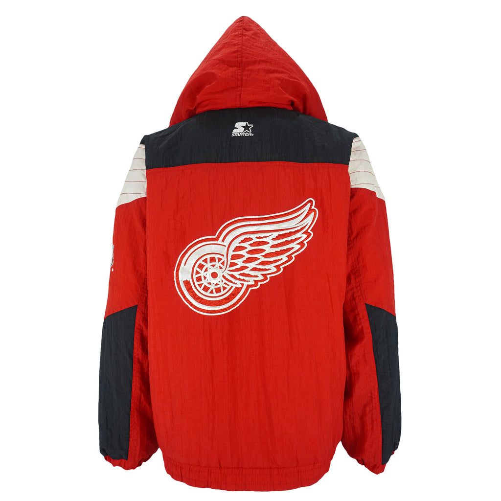 Starter - Detroit Red Wings Pullover Jacket 1990s Large Vintage Retro Hockey