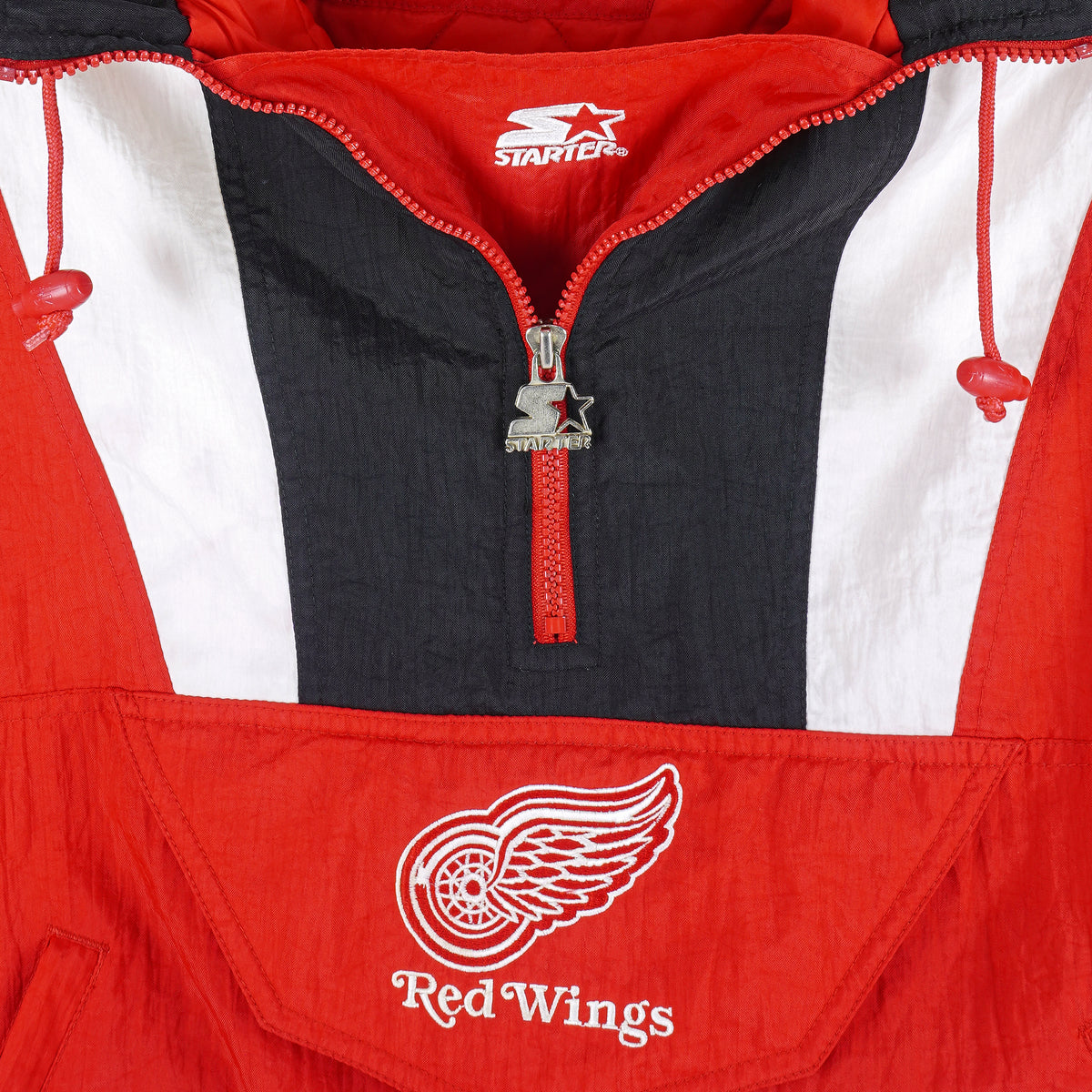 Starter - Detroit Red Wings Pullover Jacket 1990s Large Vintage Retro Hockey