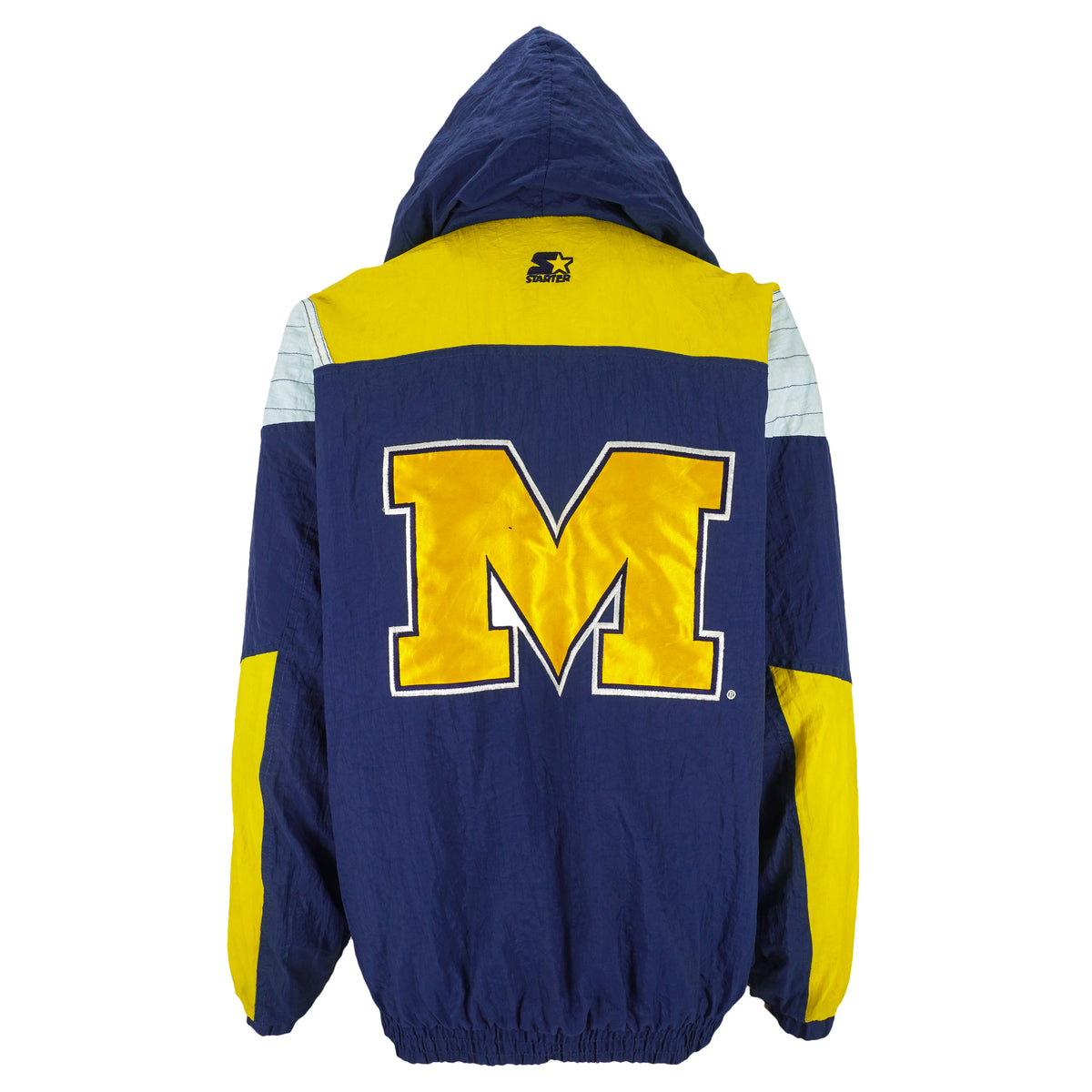 Starter - Michigan Colorblock Pullover Jacket 1990s Large Vintage Retro Football College