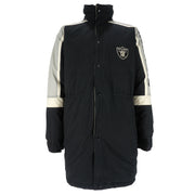 Starter - Oakland Raiders Spell-Out Long Jacket 1990s Large Vintage Retro