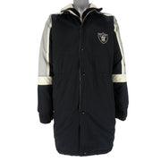 Starter - Oakland Raiders Spell-Out Long Jacket 1990s Large Vintage Retro