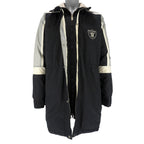 Starter - Oakland Raiders Spell-Out Long Jacket 1990s Large Vintage Retro
