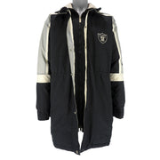 Starter - Oakland Raiders Spell-Out Long Jacket 1990s Large Vintage Retro