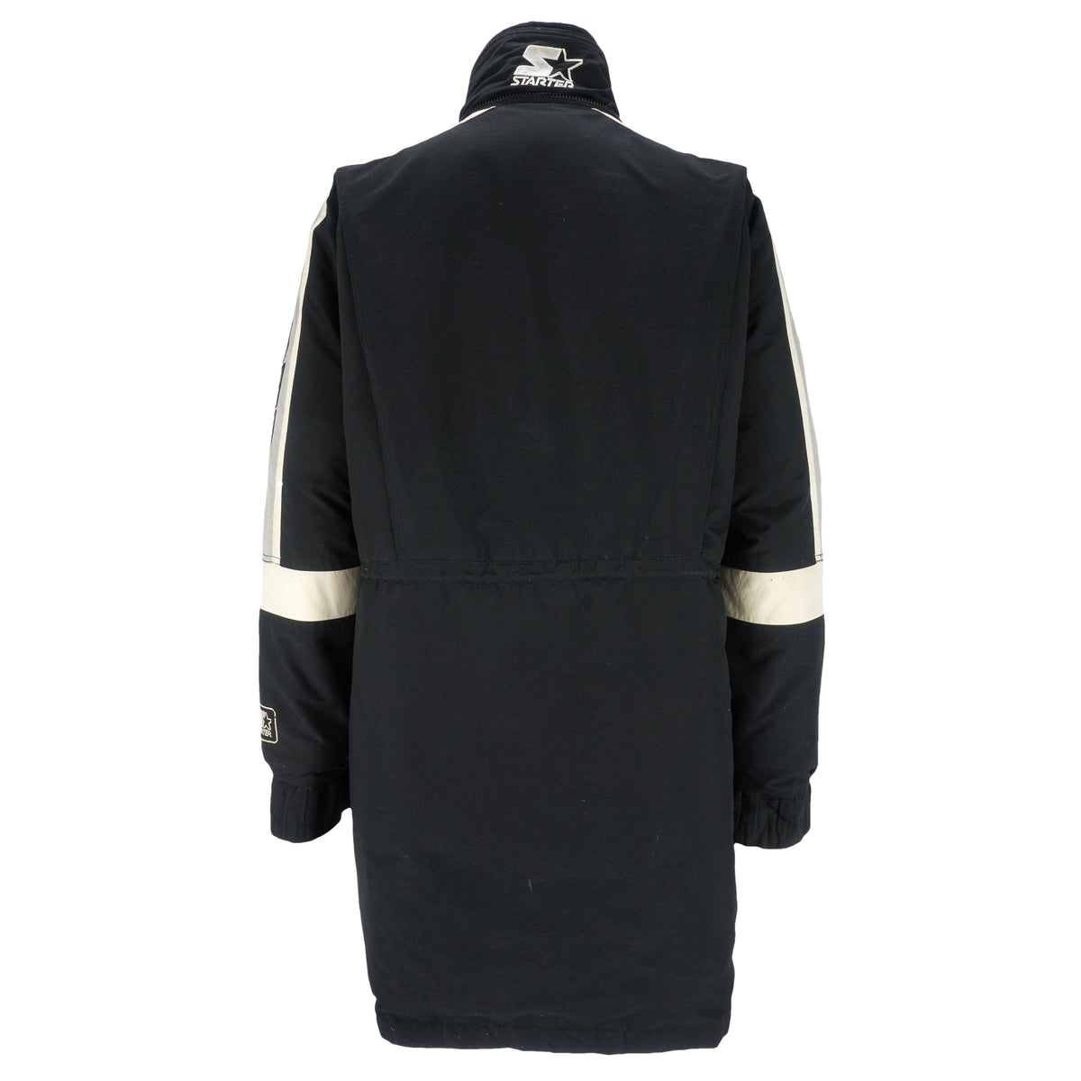 Starter - Oakland Raiders Spell-Out Long Jacket 1990s Large Vintage Retro